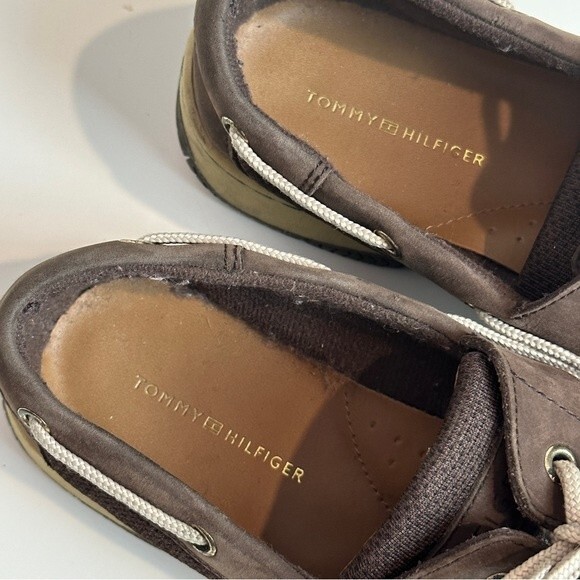 Tommy Hilfiger TW Sassi Brown Leather Boat Shoes 6 - Picture 6 of 10